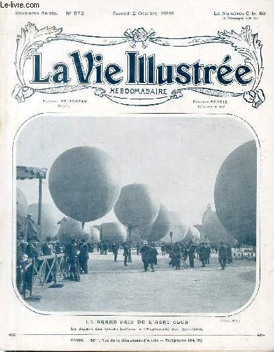 LA VIE ILLUSTREE N 572 - Le grand prix de l'aro-club, le dpart des trente ballons  l'Esplanade des Invalides.