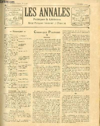 LES ANNALES POLITIQUES ET LITTERAIRES N1078 (1er semestre) Impressions et Croquis - Nuit de fin d'hiver, par Ren Bazin.