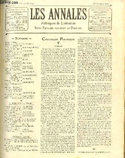 LES ANNALES POLITIQUES ET LITTERAIRES N 1079 (1er semestre) Propos de Carme - Plaisir & Recueillement, par Emile Faguet.