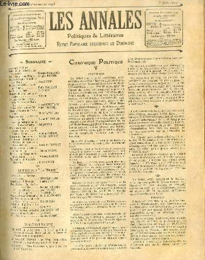 LES ANNALES POLITIQUES ET LITTERAIRES N 1093 (1er semestre) Etudes et Croquis - A la gloire des fleurs, par Jean Aicard.