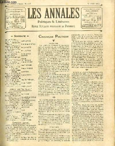 LES ANNALES POLITIQUES ET LITTERAIRES N 1103 (2e semestre) Impressions et Paysages - La pluie dans la montagne, par Franois Coppe.