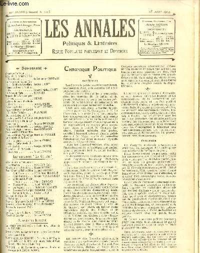 LES ANNALES POLITIQUES ET LITTERAIRES N 1105 (2e semestre) Pomes en Prose - Nuit en mer, par Edmond Haraucourt.