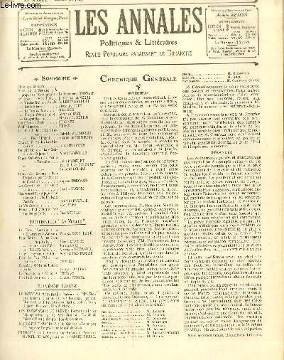 LES ANNALES POLITIQUES ET LITTERAIRES N 1127 (1er semestre) En Russie - L'ame russe, par Anatole Leroy-Beaulieu.