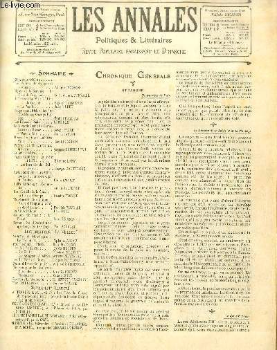 LES ANNALES POLITIQUES ET LITTERAIRES N 1147 (1er semestre) Propos Fantaisistes, par Emile Bergerat.