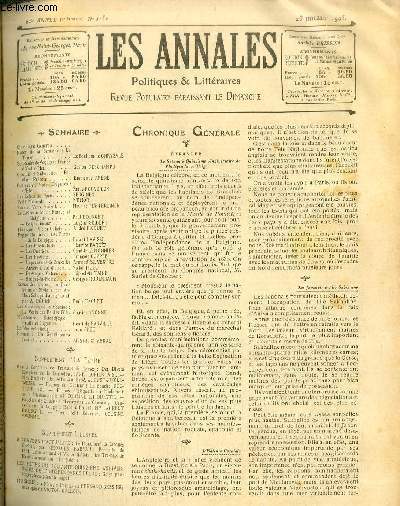 LES ANNALES POLITIQUES ET LITTERAIRES N 1152 (2e semestre) Souvenirs et Voyages - France d'Outre-Mer, par Gaston Deschamps. Croquis et Silhouettes - Rclame prcoce, par Emmanuel Arne.