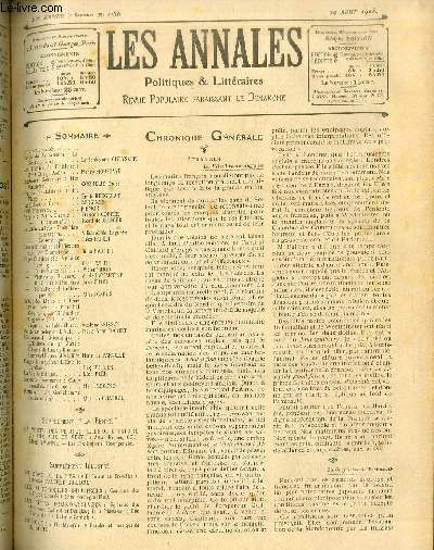 LES ANNALES POLITIQUES ET LITTERAIRES N 1156 (2e semestre) Les Miettes de l'Histoire - Un 