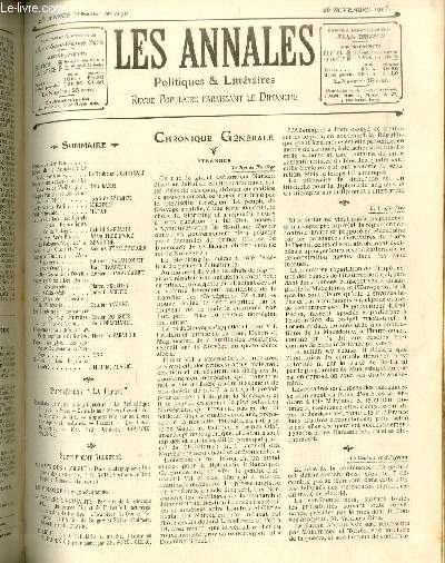 LES ANNALES POLITIQUES ET LITTERAIRES N 1170 (2e semestre) Impressions & Souvenirs - La vocation de vieille fille, pour extrait : Ren Bazin.