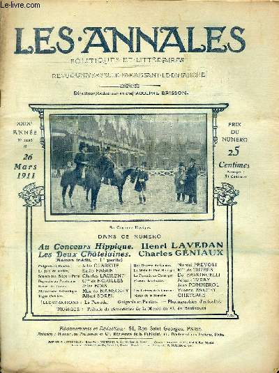 LES ANNALES POLITIQUES ET LITTERAIRES N 1448 Choses Vues - L'Hippique, par Henri Lavedan.