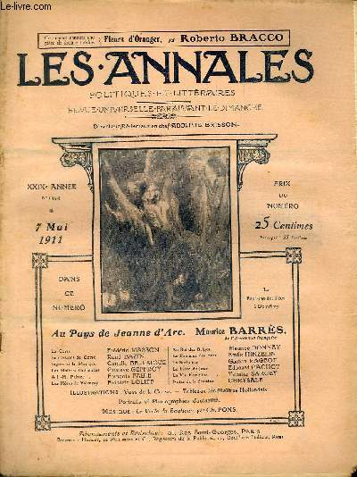 LES ANNALES POLITIQUES ET LITTERAIRES N° 1454 Impressions et Paysages - Au bord des Fontaines-Fées, par Maurice Barrès.