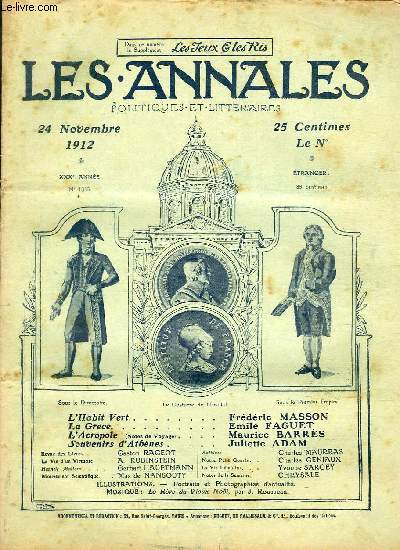 LES ANNALES POLITIQUES ET LITTERAIRES N 1535 Le Livre du Jour - Anthinea, par Charles Maurras.