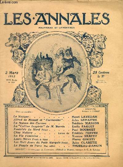LES ANNALES POLITIQUES ET LITTERAIRES N 1549 Chez Molire, par Frdric Febvre.