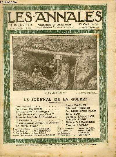 LES ANNALES POLITIQUES ET LITTERAIRES N 1633 Un de leurs terriers (Croquis pris sur nature par le dessinateur de Th Illustrated War News)