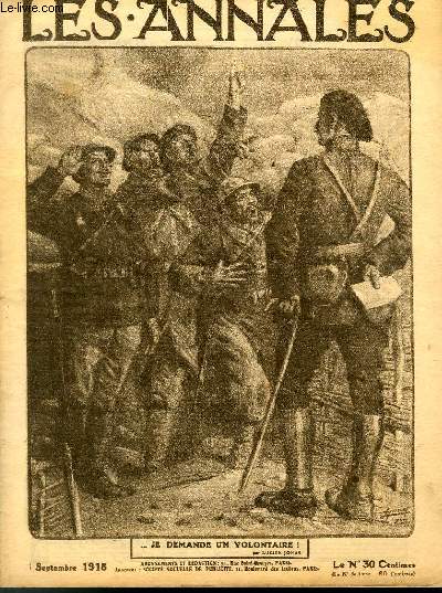 LES ANNALES POLITIQUES ET LITTERAIRES N 1837 Je demande un volontaire, par Lucien Jonas.
