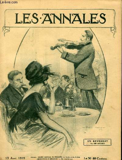 LES ANNALES POLITIQUES ET LITTERAIRES N 1868 Un revenant, par Sim Antonio.