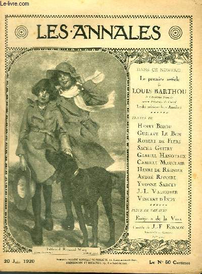 LES ANNALES POLITIQUES ET LITTERAIRES N 1930 Tableau de Raymond Woog (Photo Vizzanova).