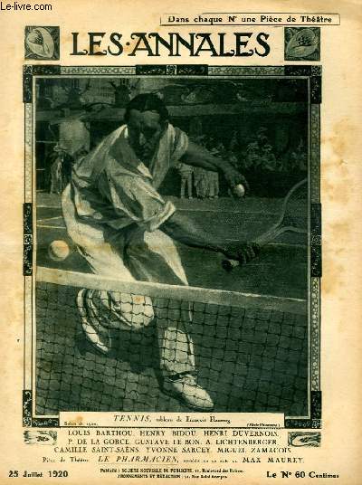 LES ANNALES POLITIQUES ET LITTERAIRES N 1935 Tennis, tableau de Franois Flameng.