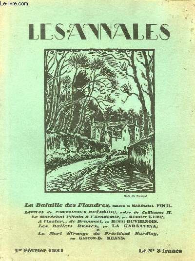 LES ANNALES POLITIQUES ET LITTERAIRES N 2375 Bois de Pastr.