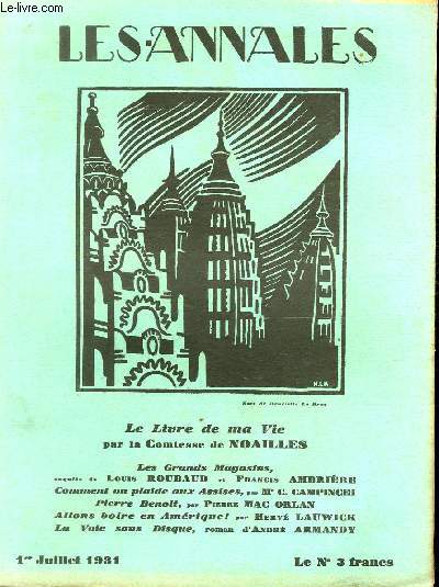 LES ANNALES POLITIQUES ET LITTERAIRES N 2385 Bois de Henriette Le Bras.