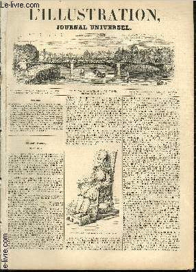 L'ILLUSTRATION JOURNAL UNIVERSEL N 24 - Alimed-Paclia, boy de Tunis Portrait. - Courrier de Par embellissements de Paris. Nouvelle Porte de l'Hpital del rit. Gravure. - Les Automates de Al. Stevenard. L'Escamo le Joueur de Flte; le Magicien....