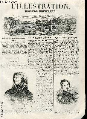 L'ILLUSTRATION JOURNAL UNIVERSEL N 51 - Bernadotte 1764*1844. Notice biographique. Portraits de Berna-dotte et du prince Oscar. - Histoire de la Semaine. - Courrierde Pari. Costumes, types et scnes de carnaval, sept dessins par Gavarni......