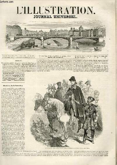 L'ILLUSTRATION JOURNAL UNIVERSEL N 163 - Histoire fie la semaine. Portrait du gnral sir Hugh Govgh. - courrier de Paris. - Thtres. - Une journe en Afrique.A MM. E. R. et A.M. Trois Gravures.-La France**81 bi lle, paroles de M. J. J. Porchat.....