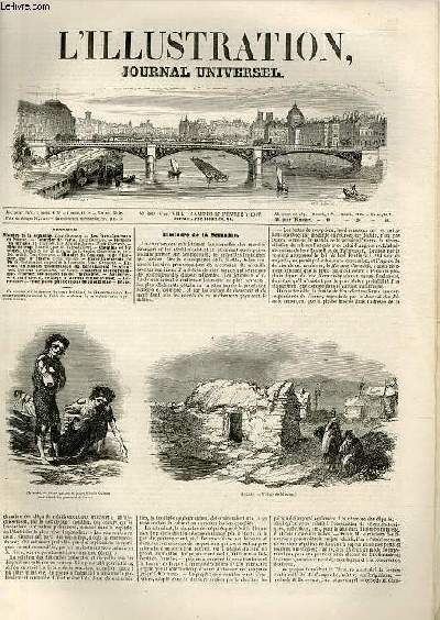 L'ILLUSTRATION JOURNAL UNIVERSEL N 209 - Histoire de la semaine. Veux Gravures. - Les latsGnranx en Prusse. - Courrier de Paris. Beux Gravures. - Un mois en Afrique. II. L'arrive, par Adolphe Joanne. Trois Gravures. - Rien de trop. Nouvelle, par M. F