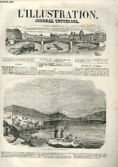 L'ILLUSTRATION JOURNAL UNIVERSEL N 224 - Histoire de la semaine. Une vue de la Kabylie. - Projet d a chrement du Louvre et les Tuileries Un plan.- (lour^lf de Paris. Procession du Corpus Uomini  Eome. - Fiais gn< raux de la Prusse. Portraits de MM...