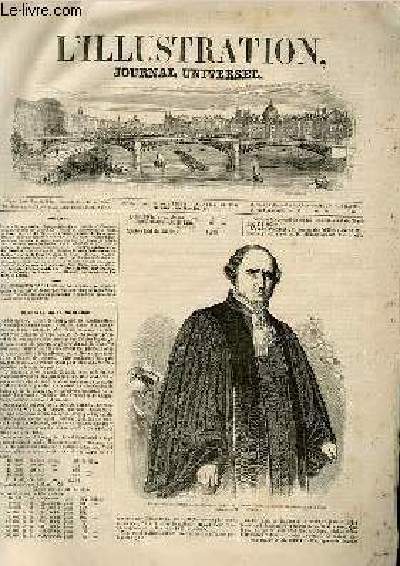 L'ILLUSTRATION JOURNAL UNIVERSEL N 236 - Histoire dp la semaine. Inauguration du portrait de M. Ganneron dans la chambre du conseil du tribunal de commerce de la Seine.-Courrier il* Paris. - Le dmantlement de Bapanme. Batterie de brche .......