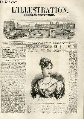 L'ILLUSTRATION JOURNAL UNIVERSEL N 253 - Histoire de la semaine. S'. A. 1. et R. l'archiduchesse Marie-Louise, ex-impratrice des Franais, morte le 17 dcembre 1847, a Parme. - Mlanges administratifs. Deux pas en arrire pour un pas en avant......