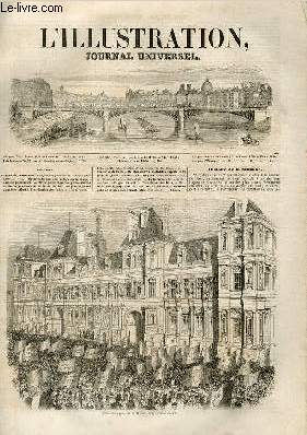 L'ILLUSTRATION JOURNAL UNIVERSEL N 265 - Histoire de la semaine. Manifestation populaire du 17 mars 1848,  VHtel-de-Ville. - Principales mesures prises par le gouvernement provisoire. - Principales mesures prises par les ministres provisoires. - .....