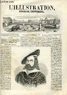 L'ILLUSTRATION JOURNAL UNIVERSEL N 326- Histoire de la semaine. Portrait de Garibaldi. - Californie. - Courrier de Paris. - Proclamation des Reprsentants de la Lgislative; Les Mignon, par Ary Scheffer. - Mdailles de sauvetage. - Constantinople........