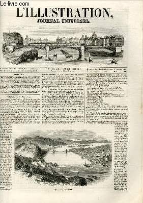 L'ILLUSTRATION JOURNAL UNIVERSEL N 328-Histoire de 1 semaine. Bude et Pestk, sur le Danube. Courrier de Paris. - Exposition des produits de l'indu*trie et de l'agriculture. Peristyle servant d'entree aux galeries, Vue intrieure des galeries, Cou ......