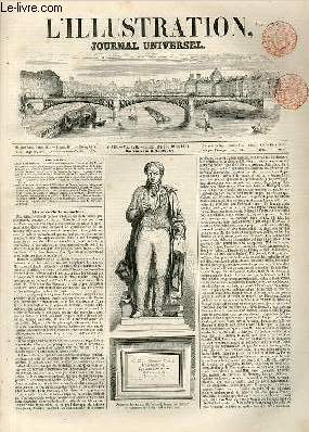 L'ILLUSTRATION JOURNAL UNIVERSEL N 433-Histoire de la semaine.-Go ahead and never mind. Lettres sur les Etats-Unis (suite et fin). - Chronique musicale. - Inauguration de la fontaine de l'Esplanade  Nmes. - Inauguration des salles restaures du Louvre.