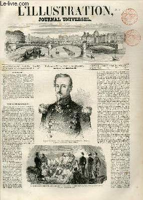 L'ILLUSTRATION JOURNAL UNIVERSEL N 434-Histoire de la semaine. - Courrier de Paris. - Inauguration de la statue de Poussin aux Andelys. - Kermesse de Mons. - Revue scientifique. - Scnes de mours arabes; l'hospitalit sous la tente. - La nicotine. -.....