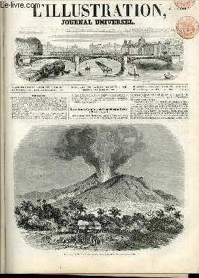 L'ILLUSTRATION JOURNAL UNIVERSEL N 447-ruption volcanique de la montagne Pele,  la Martinique. - Histoire de la semaine. - Beaux-arts. Ventes de tableaux  la Haye; la collection du roi Guillaume; Id. de M. de Nagell. - Courrier de Paris. - Expo......