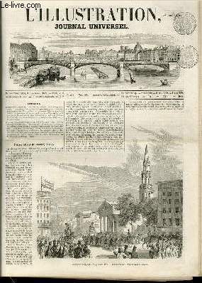 L'ILLUSTRATION JOURNAL UNIVERSEL N 496-Funrailles de Henry Clay. - Histoire de la semaine. - Chronique musicale. - Courrier de.Paris. - Pose de la premire pierre de l'aile orientale du palais des Etats ,  Dijon. - Les muses d'Europe, par Louis ......