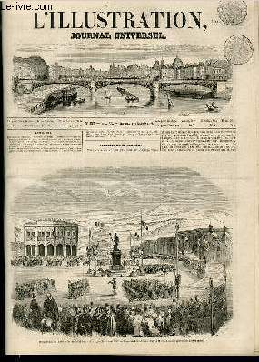 L'ILLUSTRATION JOURNAL UNIVERSEL N 497-Histoire de la semaine. - Courrier de Paris. - Statues dcoratives du palai^dela Bourse  Paris. - Revue agricole. - Histoire de la machine  vapeur. - Une vue de Paris. - Les Fratelli de Garfagnana  (suite et fin)