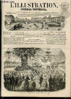 L'ILLUSTRATION JOURNAL UNIVERSEL N 499-Histoire de la semaine. - Courrier de Paris. - Grand prix de gravure en taille-douce. - Congrs des troubadours  Arles. - Embarquement des forats du bagne de Toulon pour Cayenne. - Les gens comme il faut ; etude..