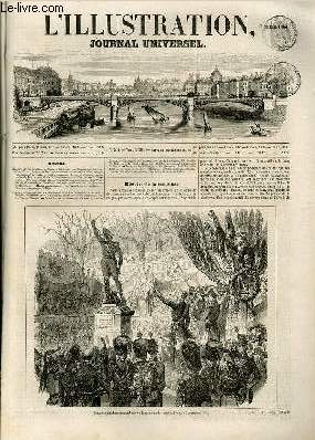 L'ILLUSTRATION JOURNAL UNIVERSEL N 564-Histoire de la semaine. - Causerie littraire. - Courrier de Paris. - Ctes d'Asie : Batoun. - Des consommations alimentaires et de l'approvisionnement de Paris. - Notice des maux, bijoux et objets divers du muse