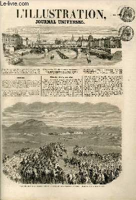 L'ILLUSTRATION JOURNAL UNIVERSEL N 722-Histoire de la semaine. - Chronique musicale. - Courrier de Paris. - Histoire et origine du jupon crinoline. - Revue scientifique. - Itinraires descriptifs et historiques. -Chronique littraire.-Les preuves d'un..