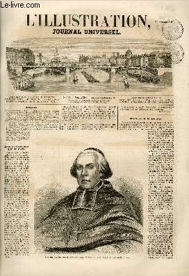 L'ILLUSTRATION JOURNAL UNIVERSEL N 730-Le nouvel archevque de Paris - Histoire de ia semaine. - Courrier de Paris. - Les Anglais' dans le golfe Persique. - Chronique littraire - Le Lyonnais. - Fruk-Khan.- Peintures par M. Charles Crauk. - Le club des