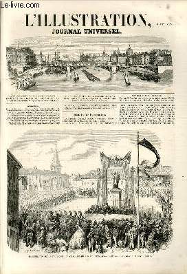 L'ILLUSTRATION JOURNAL UNIVERSEL N 797-Histoire de la semaine. - Courrier de Paris. - Les eaux thermales. - Ouverture du chemin de fer de Mulhouse; section de Vesoul  Bfort. - Armand Carrel; ses ouvres politiques et littraires. - Gazette du palais....