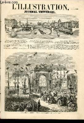 L'ILLUSTRATION JOURNAL UNIVERSEL N 806-Histoire de la semaine. - Courrier de Paris. - Chronique musicale. - Chro-nique littraire. - Cherbourg. - Paris sous ses deux faces. - Gazette du palais. - La messe  Plombires. - Courses de chevaux  Amiens....