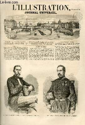 L'ILLUSTRATION JOURNAL UNIVERSEL N 855-Notice sur le gnral Auger; id. sur le colonel Charlier. - Histoire de la semaine. - Courrier de Paris.- Explication des gravures de la guerre d'Italie (passim'. - Gazette du palais. - La Dame aux oillets rouges...