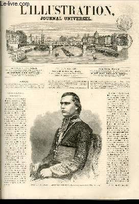 L'ILLUSTRATION JOURNAL UNIVERSEL N 989-Revue politique de la semaine. - Mgr l'archevque de Bourges. - Courrier de Paris. - Nouvel liotel de la caisse d'pargne  Rouen. - Ancienne tour de Franois 1er au Havre. - Exposition universelle de Lon-dres....