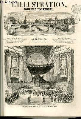 L'ILLUSTRATION JOURNAL UNIVERSEL N 1008-Revue politique de la semaine. - Courrier de Paris. - Incendie de l'h- ^ tel de ville de Bordeaux. - Muse Campana. - Causerie dramatique. - Viaduc de la Sarine  Fribourg (Suisse). - Grands travaux Rouen...