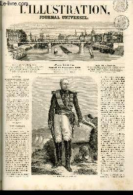 L'ILLUSTRATION JOURNAL UNIVERSEL N 1022-Revue politique de la semaine. - Congrs de Bruxelles. - Le marchal de Castellane. - Courrier de Paris. - Doubrovski, n u-velle (fin). - Causerie dramatique. - Le comte de Gasparin. - Une scne de Zmire et Azor..