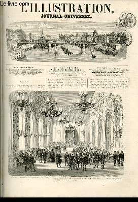 L'ILLUSTRATION JOURNAL UNIVERSEL N 1169-Revue politique. - Voyage de l'empereur d'Autriche en Hongrie. --Courrier de Paris. - Exprience du bateau insubmersible' decos. - Paris fantastique (suite). - Les Martes. - Salon : Tableaux reproduits par..