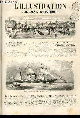 L'ILLUSTRATION JOURNAL UNIVERSEL N 1206-Texte : Revue politique. - Courrier de Taris. - Dpart du paquebot le Preire, du Havre. - Halles centrales de Vienne (Autriche). - La Mi Carme d'un convalescent, nouvelle, par M. Jules Janin (suite). - Revue.....