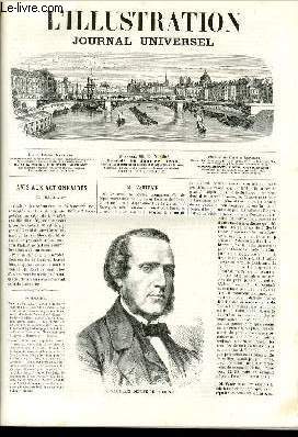 L'ILLUSTRATION JOURNAL UNIVERSEL N 1508-Texte : M. Vautrain. - Revue politique de la semaine. - Courrier de Paris. - LesThtres. - La semaine parlementaire.-Le chemin de fer de Nice  Gnes. - La Tte de pltre, nouvelle, par M Constant Amro